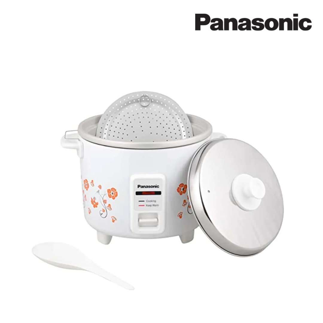 Panasonic 1 ltr Drum cooker with Anodized Aluminium pan and Warmer (White with Pattern)