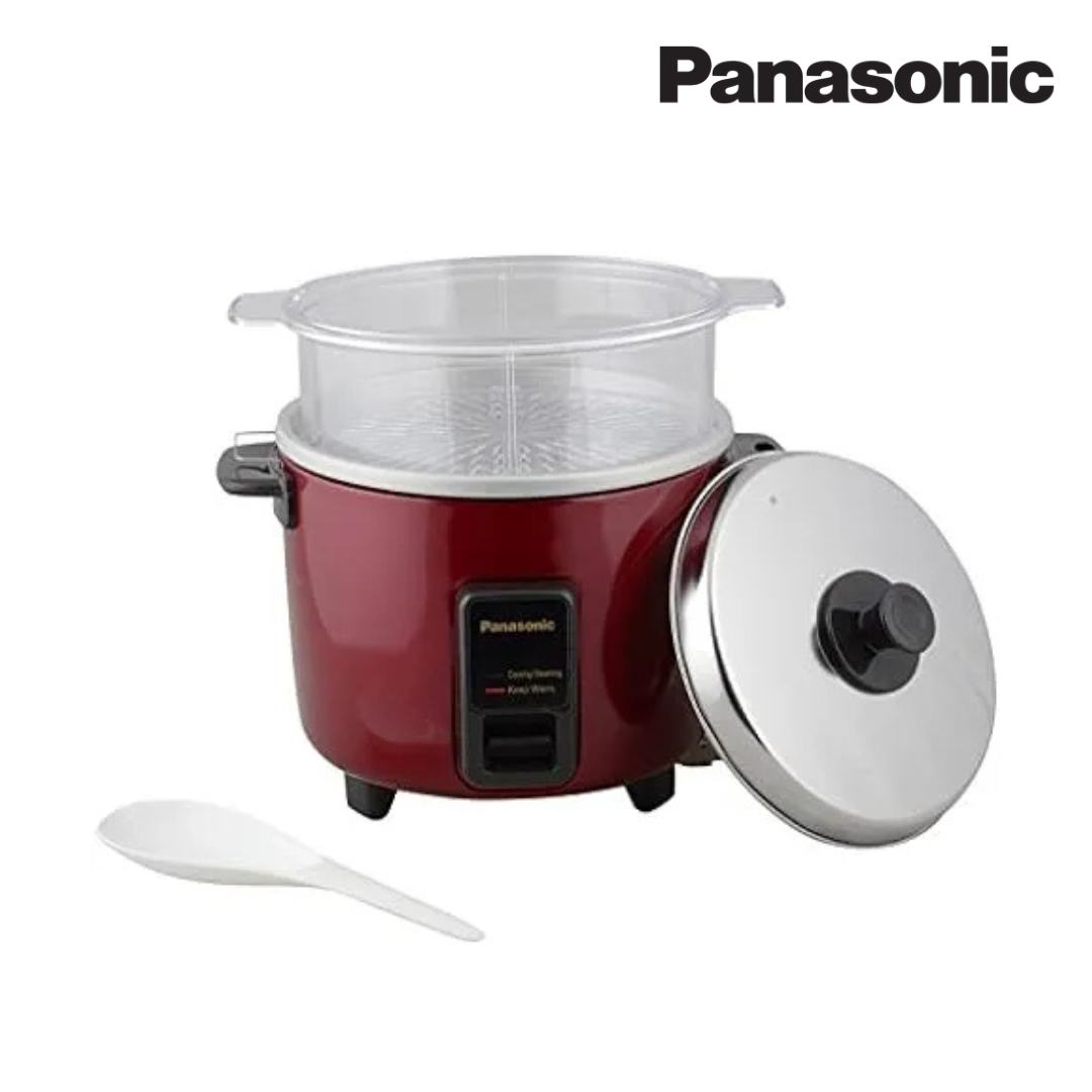 Panasonic 1.8 ltr Drum cooker with Warmer, Non-stick pan and Single steaming basket (Metallic Burgundy)