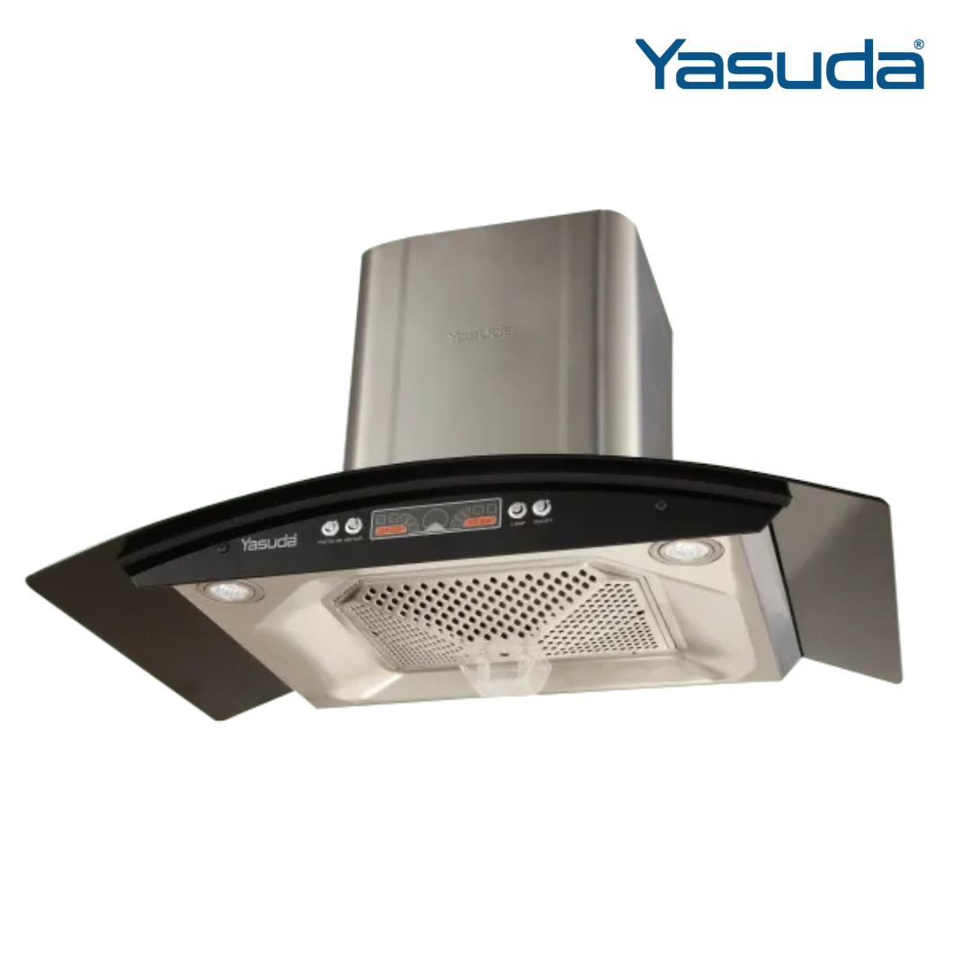 Yasuda 90 CM Chimney with SS CUP Filter, and Push Button