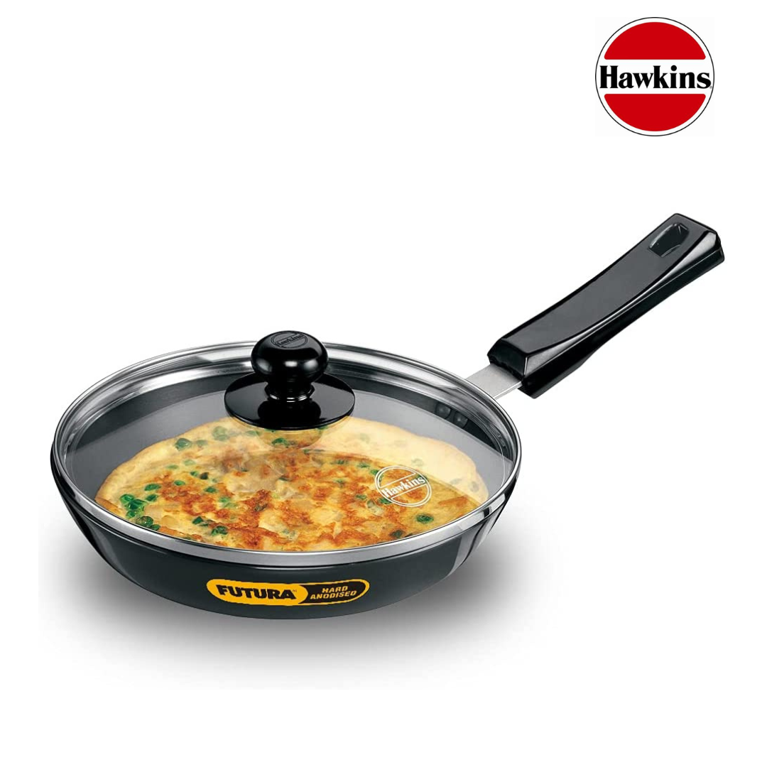 Hawkins Hard Anodised Frying Pan With Glass Lid