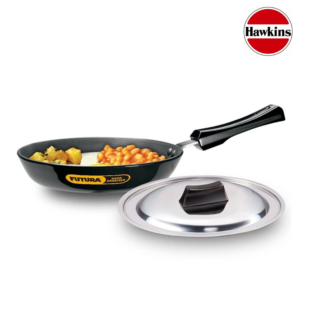 Hawkins Hard Anodised Frying Pan With SS Lid