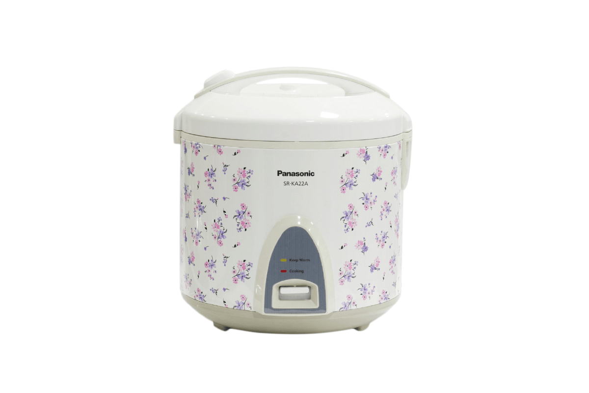 Panasonic 2.2 ltr Jar cooker with Wrap-around side Heater and Warmer (White with Pattern)