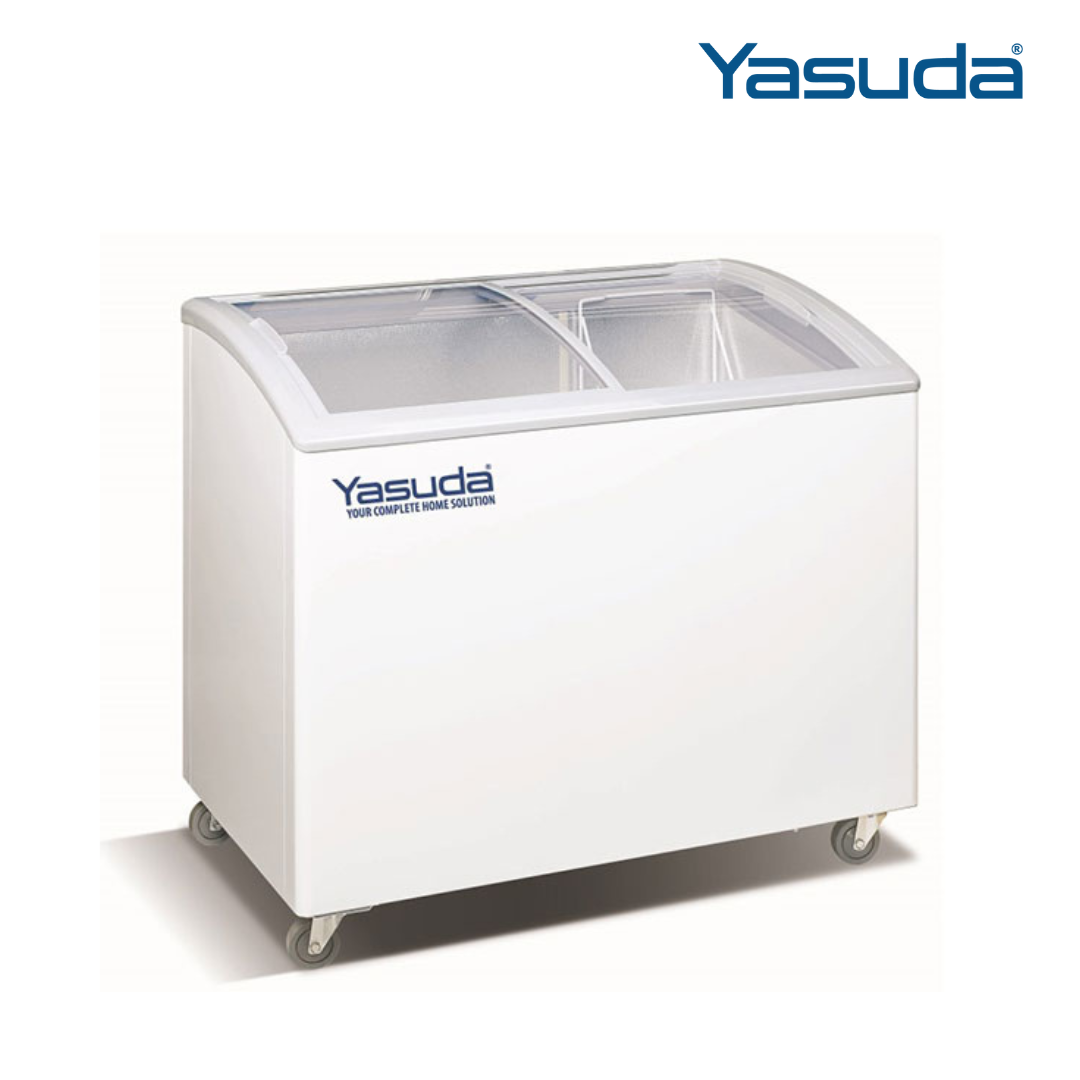 Yasuda 330 Litre Curved Glass Door Deep Freezer