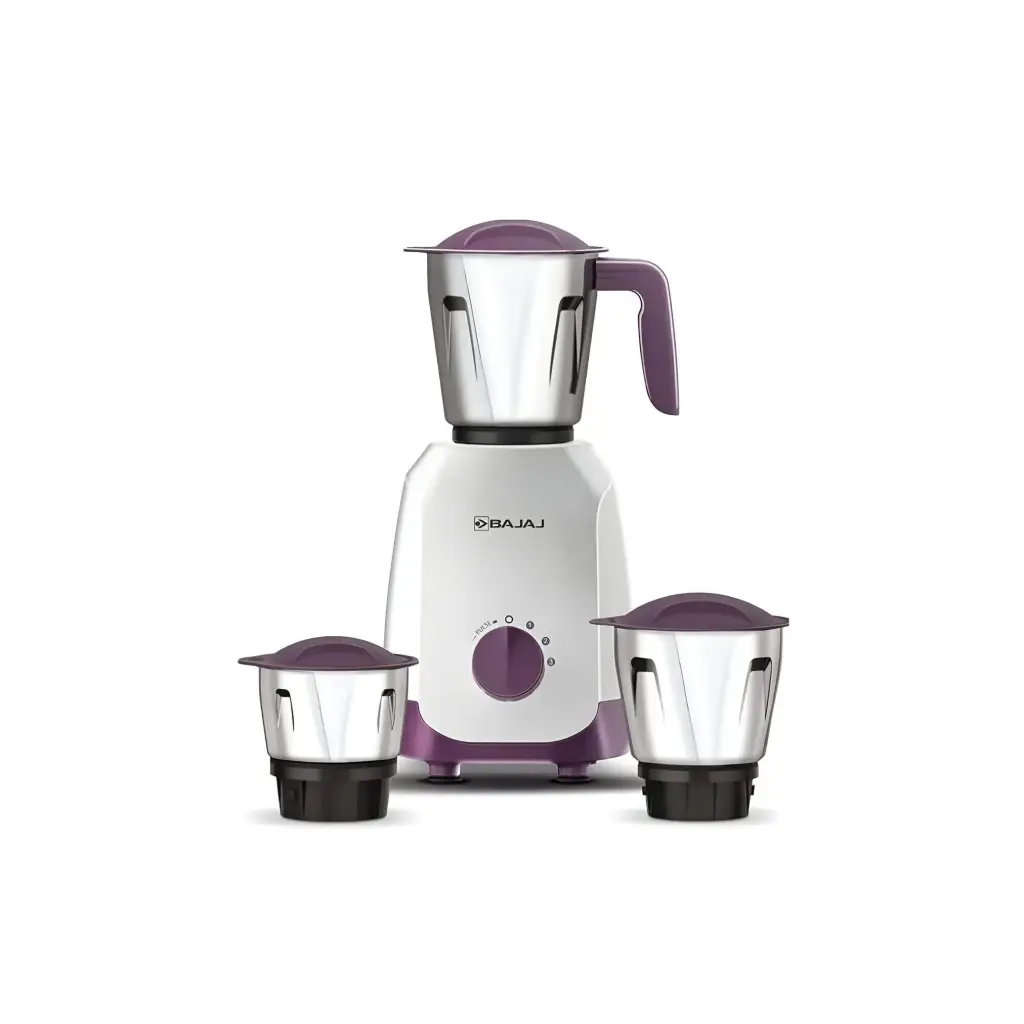 BAJAJ 410578 Ninja Series Carve 750W Purple 3 Jar Mixer Grinder in White
