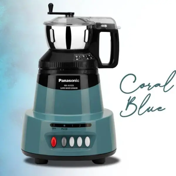 PANASONIC MX-AV325 CORAL BLUE 3 Jar Mixer Grinder in Coral Blue