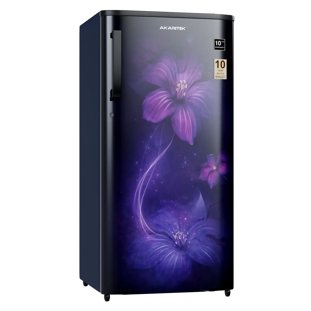AKARITEK AK-RSG190BF 190 Litre Single Door Blue Floral Refrigerator