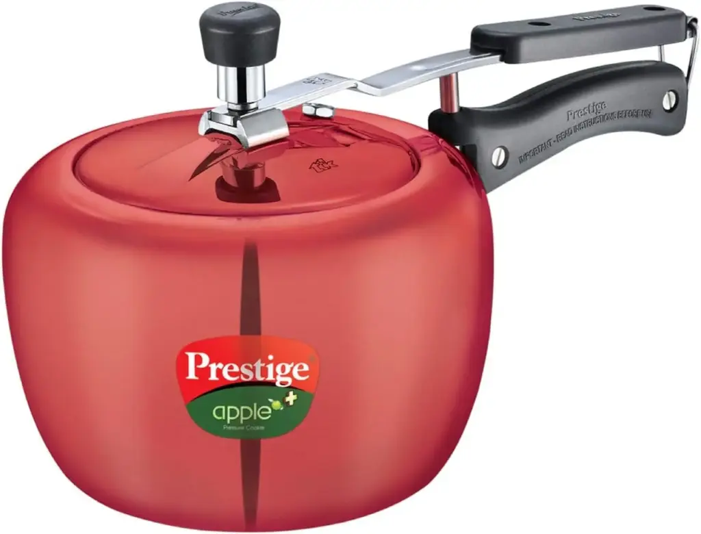 PRESTIGE 11055 Apple Plus Aluminium Pressure Cooker 3 LTRS 3 LTR Aluminium Pressure Cooker IB in Red Color