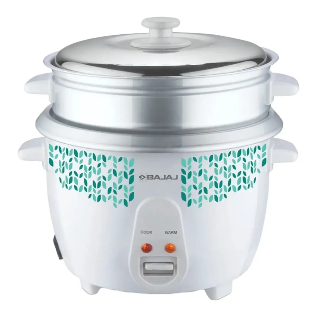 BAJAJ 680103 Bajaj RCX 1.8 Dlx Duo(Steamer) 1.8 Litre Drum Rice Cooker with Steamer