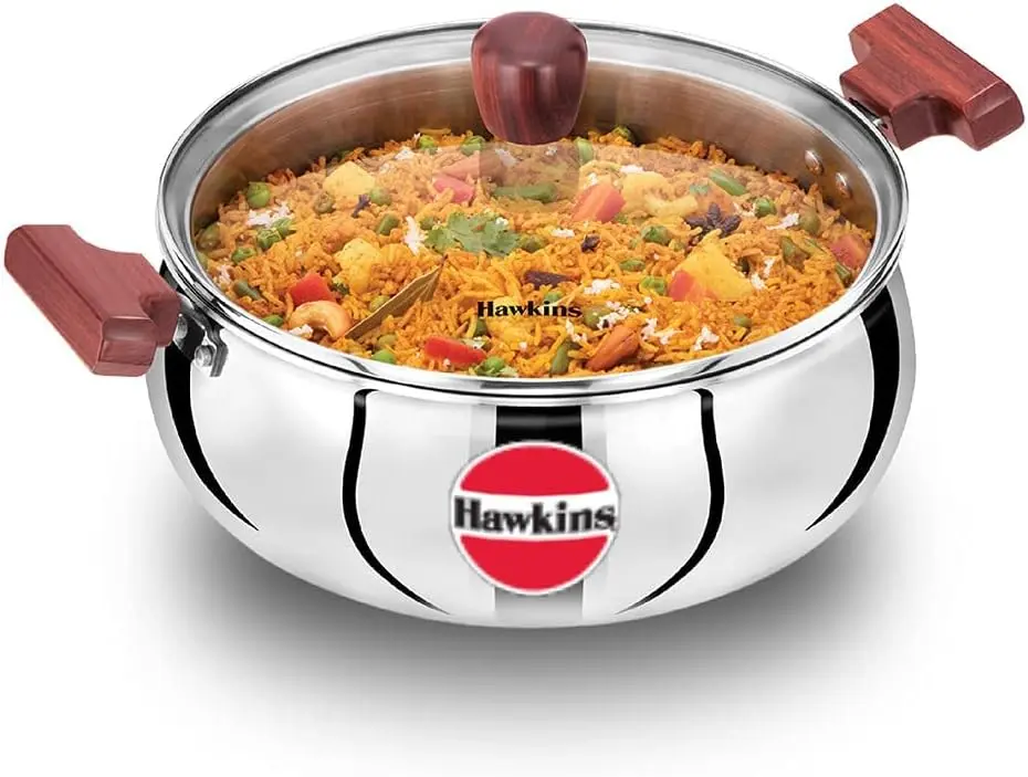HAWKINS SSH50G 5 Litre SS Induction Compatible Handi with Lid