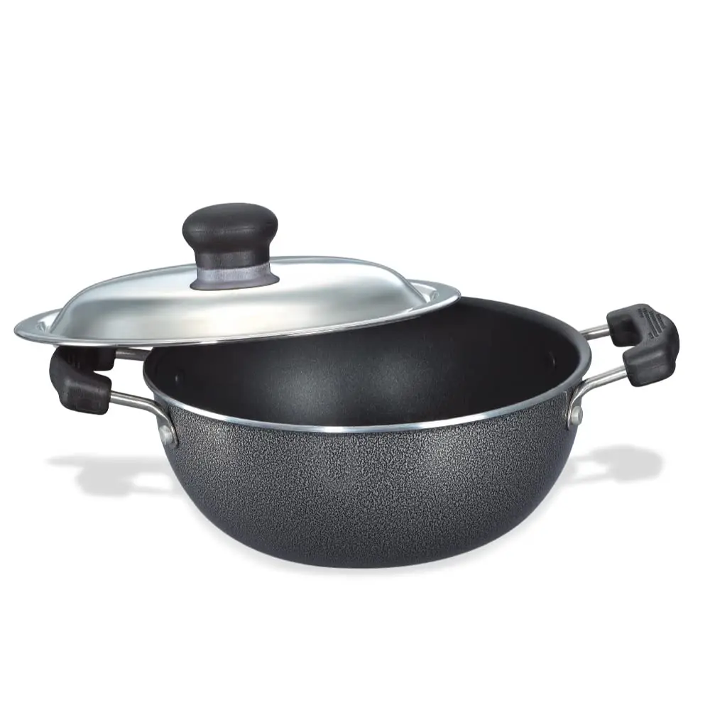 PRESTIGE 30730 OMG Select Plus Flat Base Kadai 200MM SS Lid 0.9 LTR Non Stick Cookware