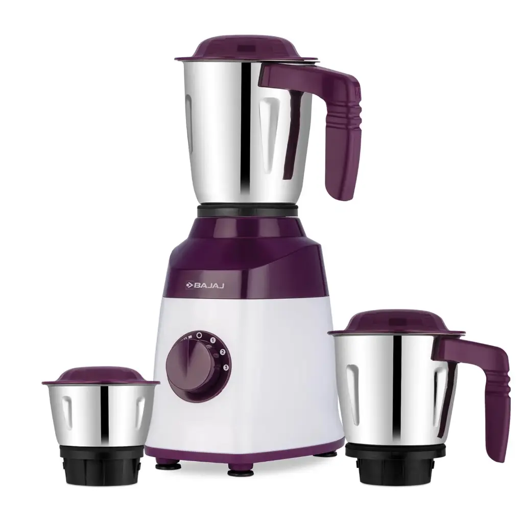 BAJAJ 410582 Military Series Duetto 500W Lilac 3 Jar Mixer Grinder in Pink and White