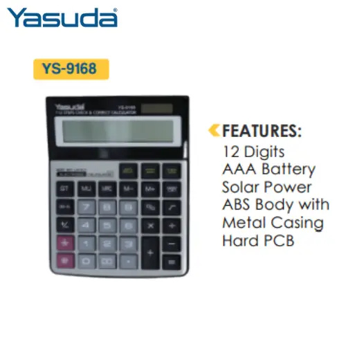 [YAS2687] YASUDA YS-9168 12 Digits Calculator