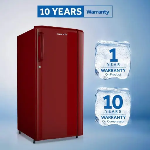 [YAS4260] YASUDA YHDC200BRN 200 Litre Single Door Burgundy Red Refrigerator