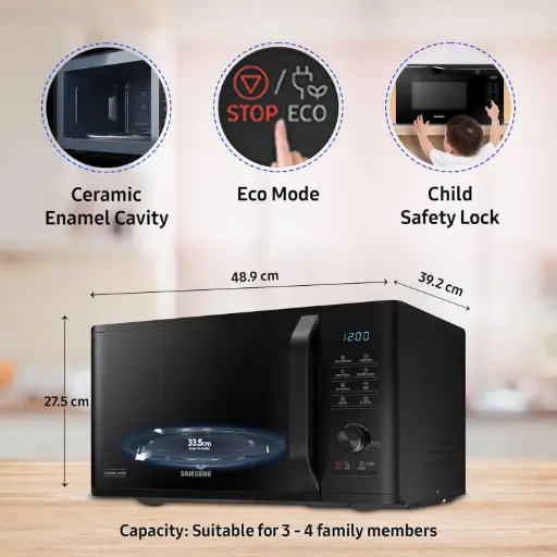 [SAM0995] SAMSUNG MG23A3515AK/IM 23L Grill Microwave Oven